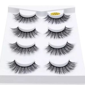 Four 3D Mink Handmade False Lash Set w/Applicator